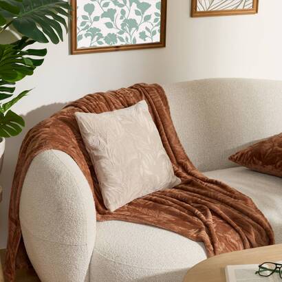 Flannel throw "ryo" terracotta, 180x230 cm