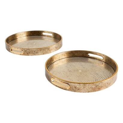Set of 2 "elya" trays gold, d.31/35 cm