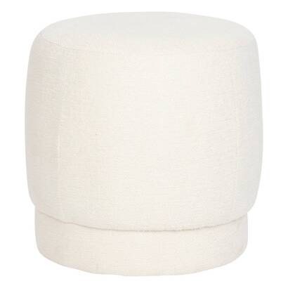 Boucl&eacute; pouf "amea" white, d.39 cm