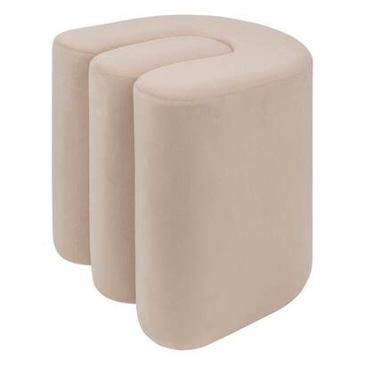 Velvet pouf "bolan" beige, 40x40 cm
