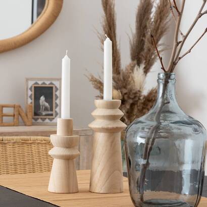 Set of 2 candle holders "uma" h.23.5 cm