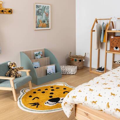 Children's rug leopard "kori" ochre yellow, d.90 cm