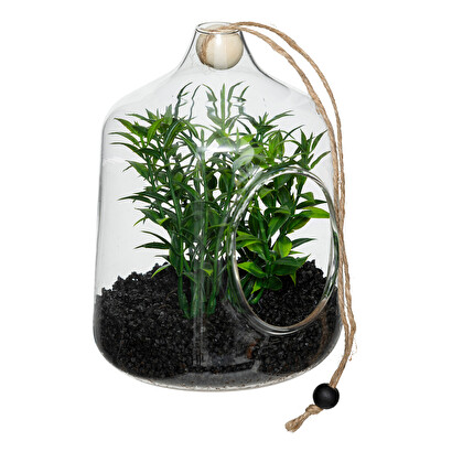 Artificial hanging terrarium "family corner" h.15 cm