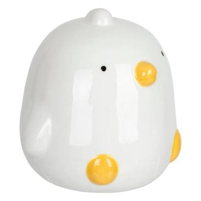 Children's piggy bank chick "grond" white & yellow, h.14 cm