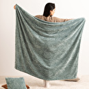 Flannel Throw "Ryo" Blue, 180x230 cm Light blue