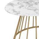 Coffee table "Rayo" White marble effect, D.70 cm White