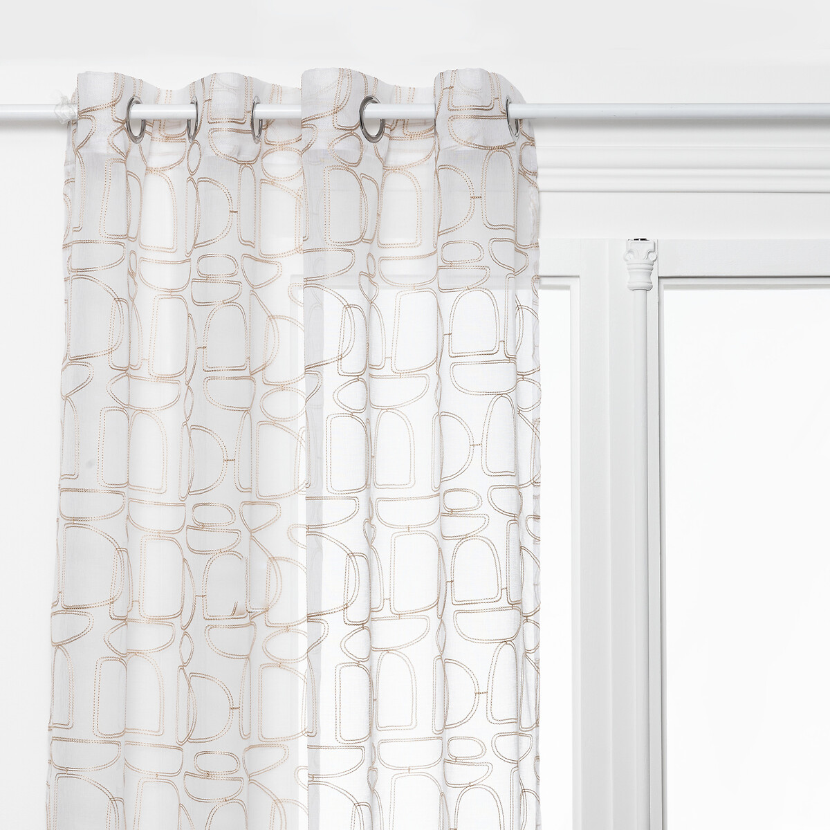 Embroidered Voile 'Hania' Beige, 140x240 cm Beige