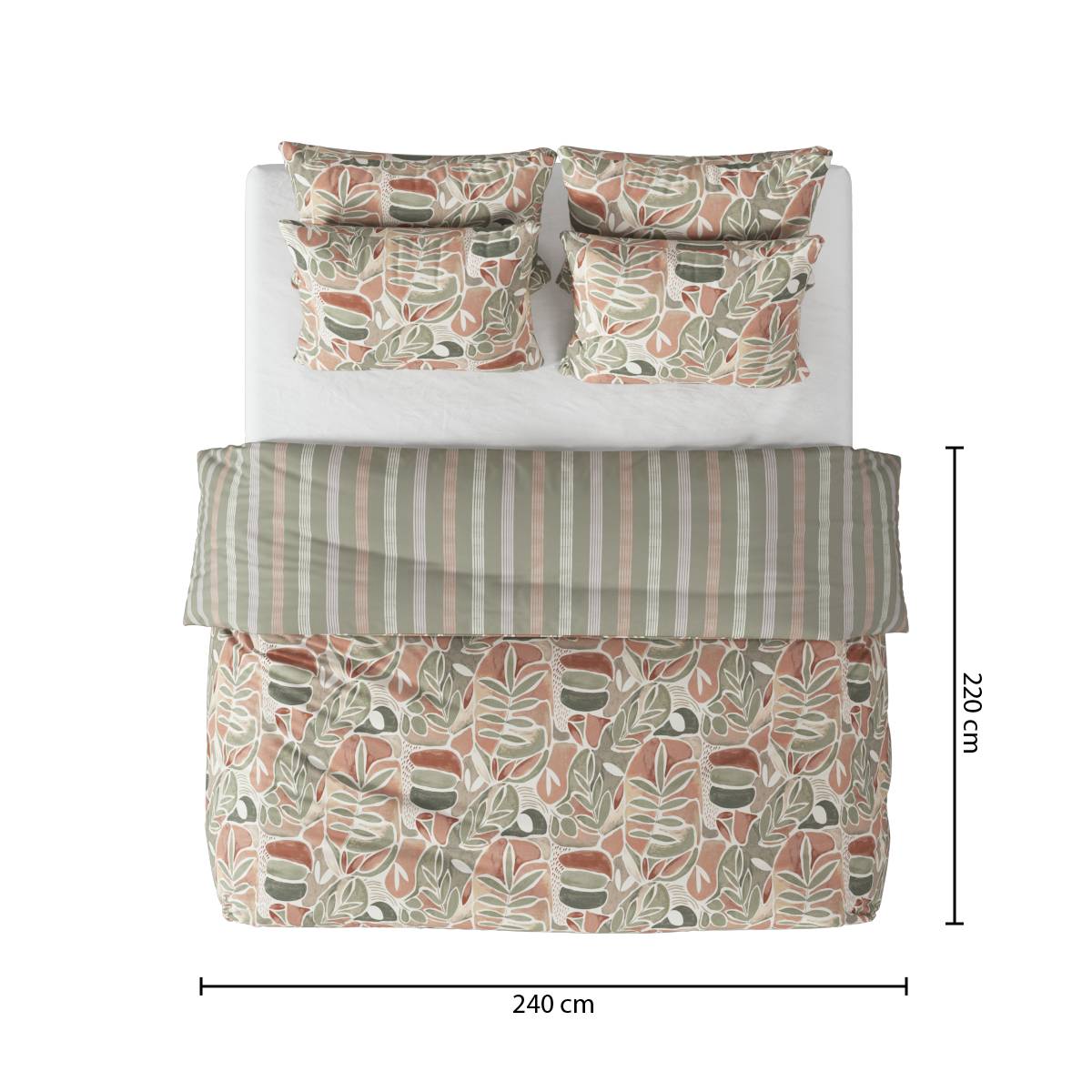 Printed Bed Set "Alvaro" Celadon Green, 240x220 cm Celadon green