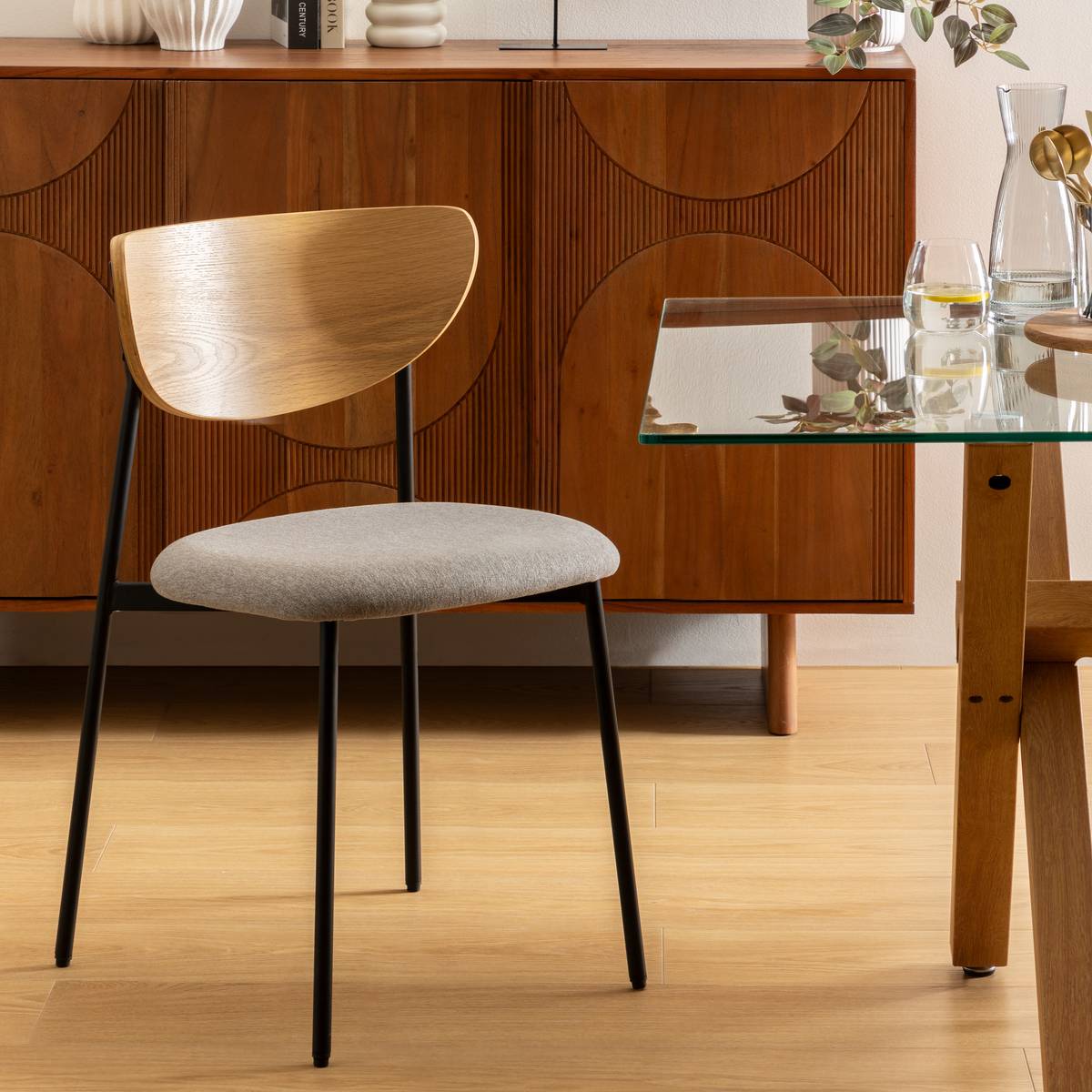 Set of 2 chairs "Jaisa" Gray, 1 seat Grey