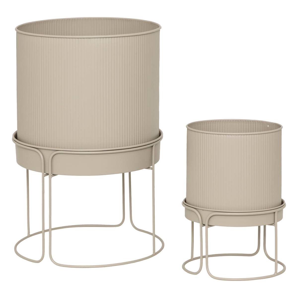 2 pots "Aze" Linen, D.30 x 44.3 cm Linen beige