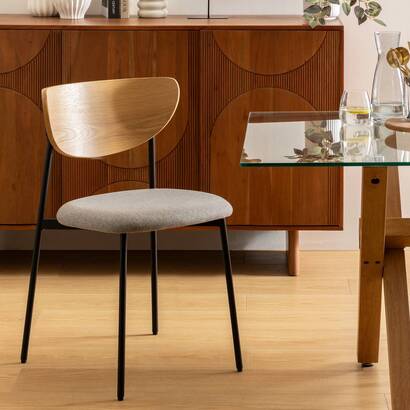 Set of 2 chairs "jaisa" gray, 1 seat