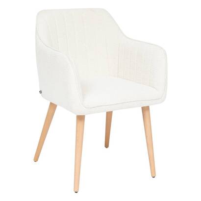 Dining chair "visoca" bouclette, white, 1 seat