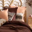 3-piece bedding set "Flora" Cotton gauze, Brown, 240x220 cm Brown