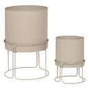 2 pots "Aze" Linen, D.30 x 44.3 cm Linen beige