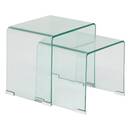 2 nesting tables "Lenia" Transparent, 51x47x30 cm Transparent