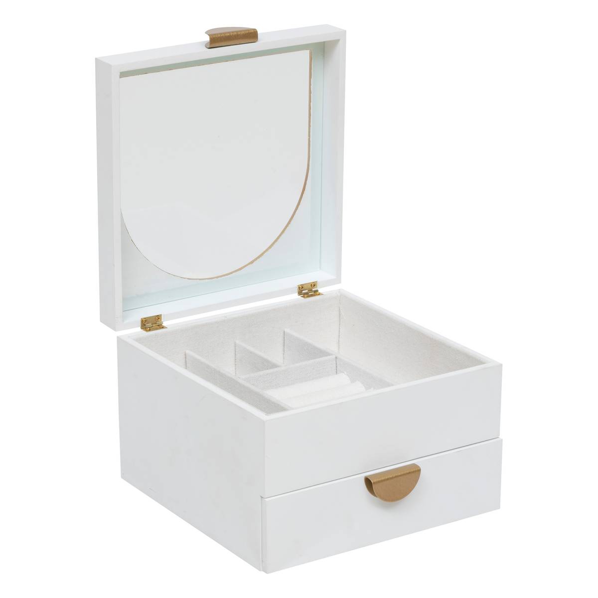 Jewelry Box "Wild" Wood, White, 20x20 cm White