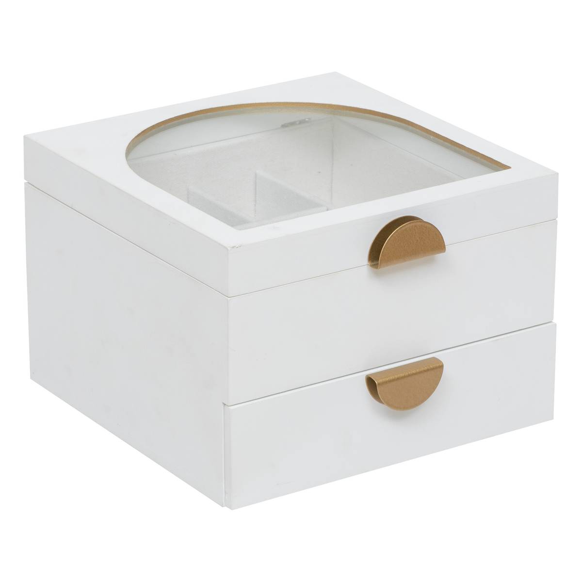 Jewelry Box "Wild" Wood, White, 20x20 cm White