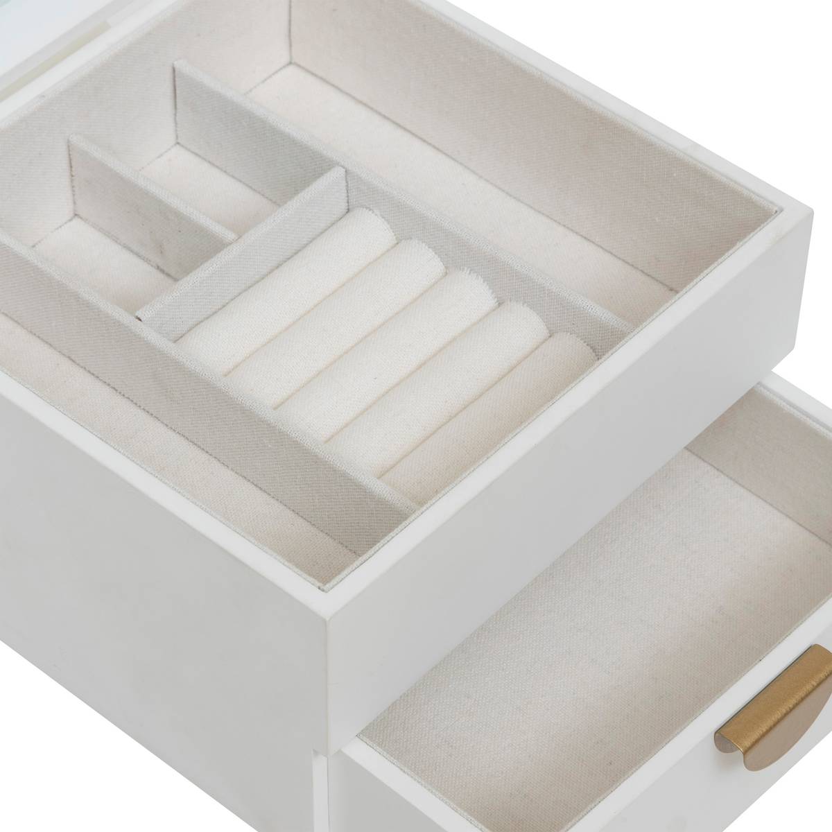 Jewelry Box "Wild" Wood, White, 20x20 cm White