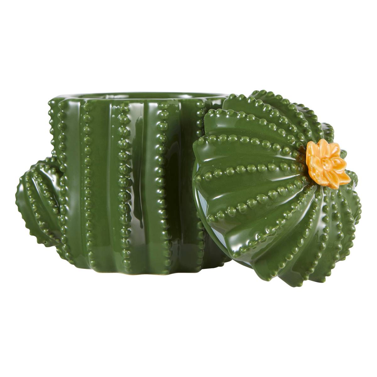 Decorative Box "Yuca" Ceramic, Green, 16x15.5x11 cm Green