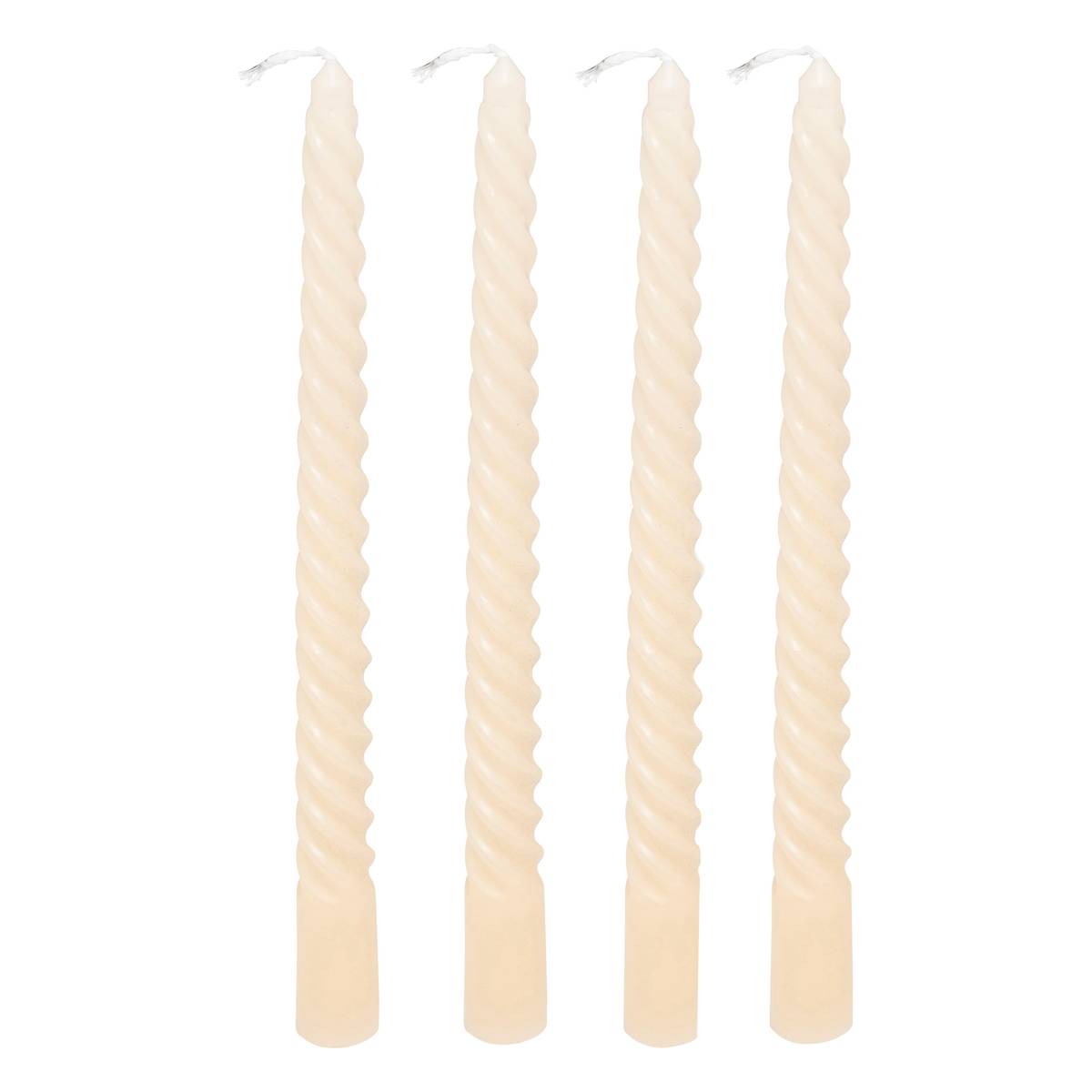 Taper Candle "Twist Many" Ivory, 180g Ivory white