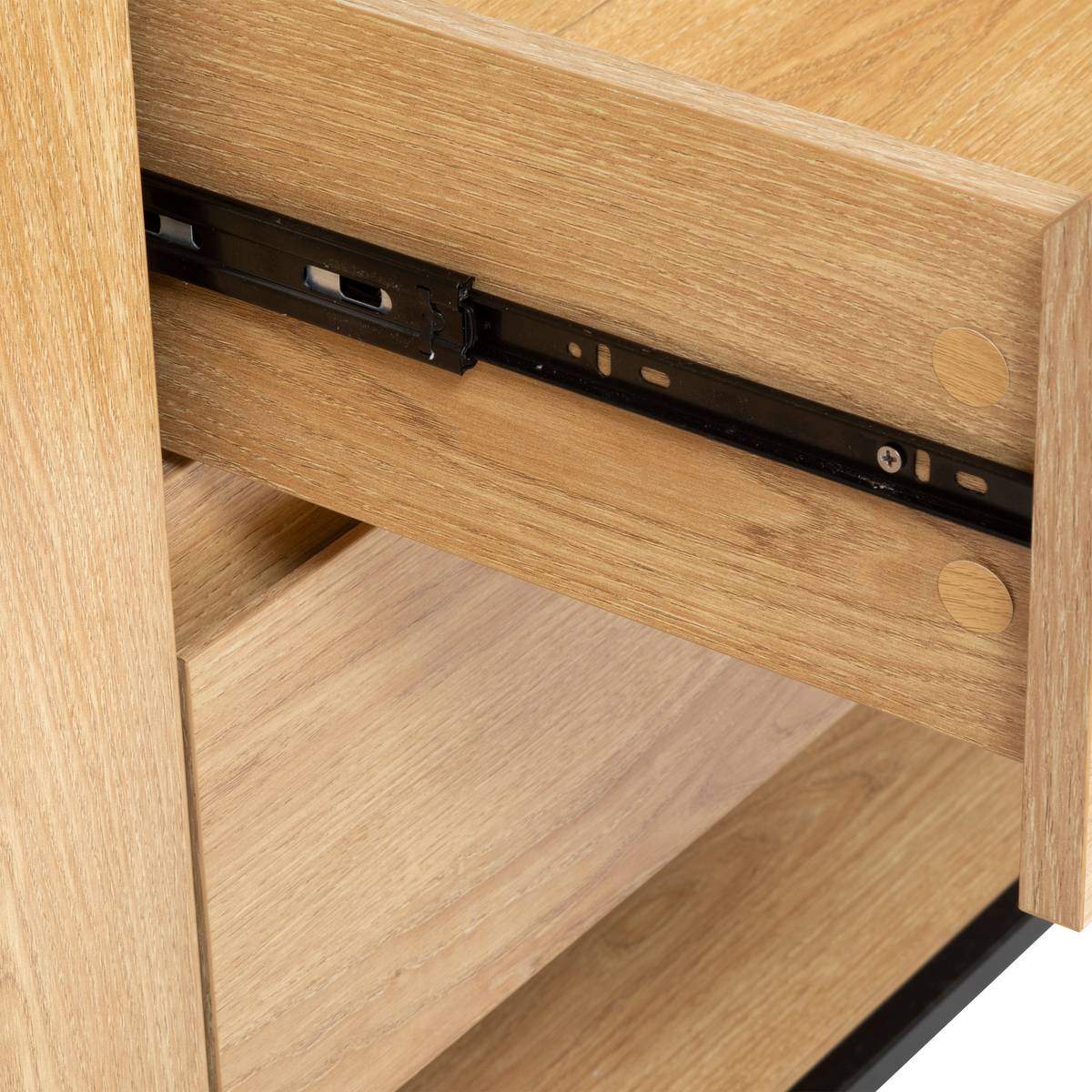 Buffet 2 Doors "Aldea" Metal and wood, Beige, 140x80 cm Beige