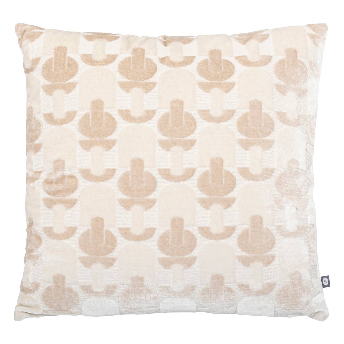 Cushion "Luna" Jacquard velvet, Linen, 40x40 cm Linen beige