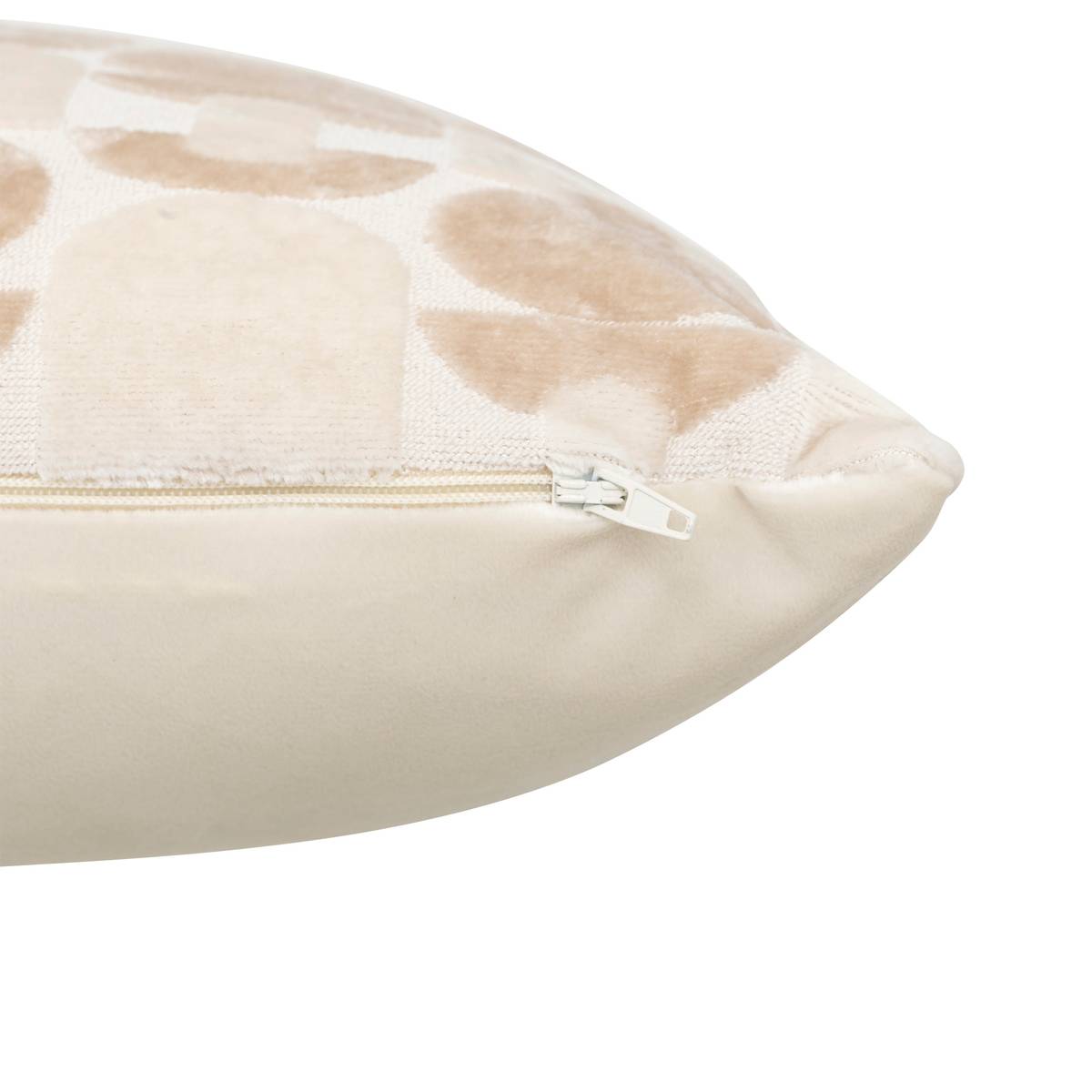 Cushion "Luna" Jacquard velvet, Linen, 40x40 cm Linen beige