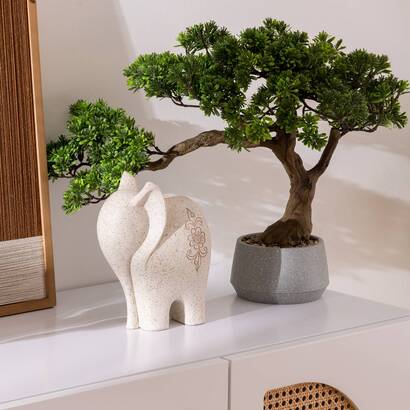 Artificial bonsai in pot "polin" ceramic pot, green, h. 45 cm