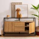 Buffet 2 Doors "Aldea" Metal and wood, Beige, 140x80 cm Beige