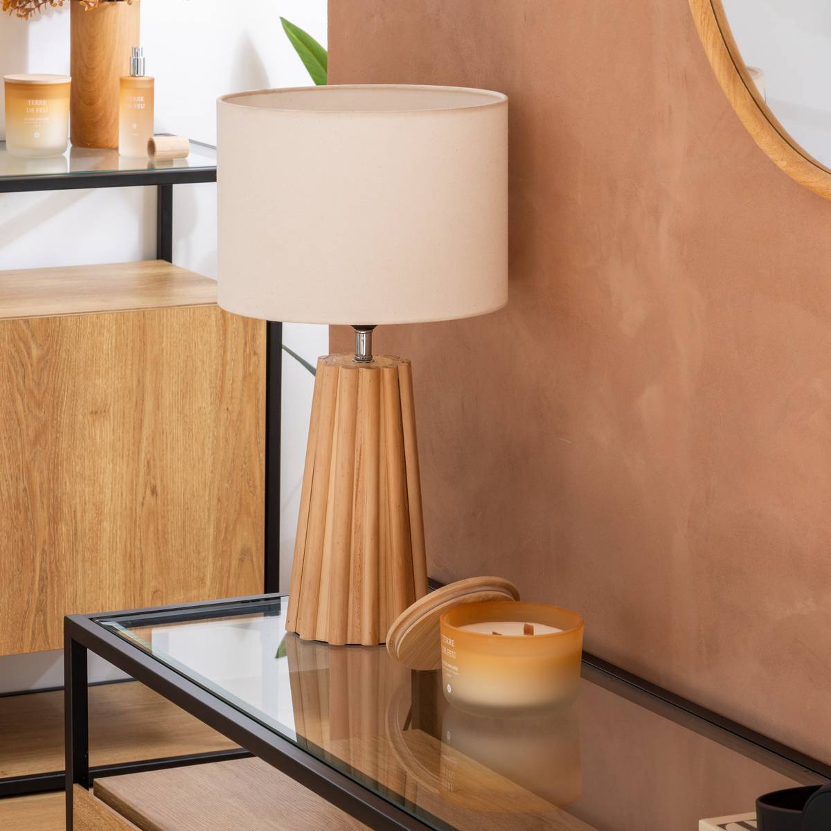 Table lamp "Adon" Beige, H. 53 cm Beige