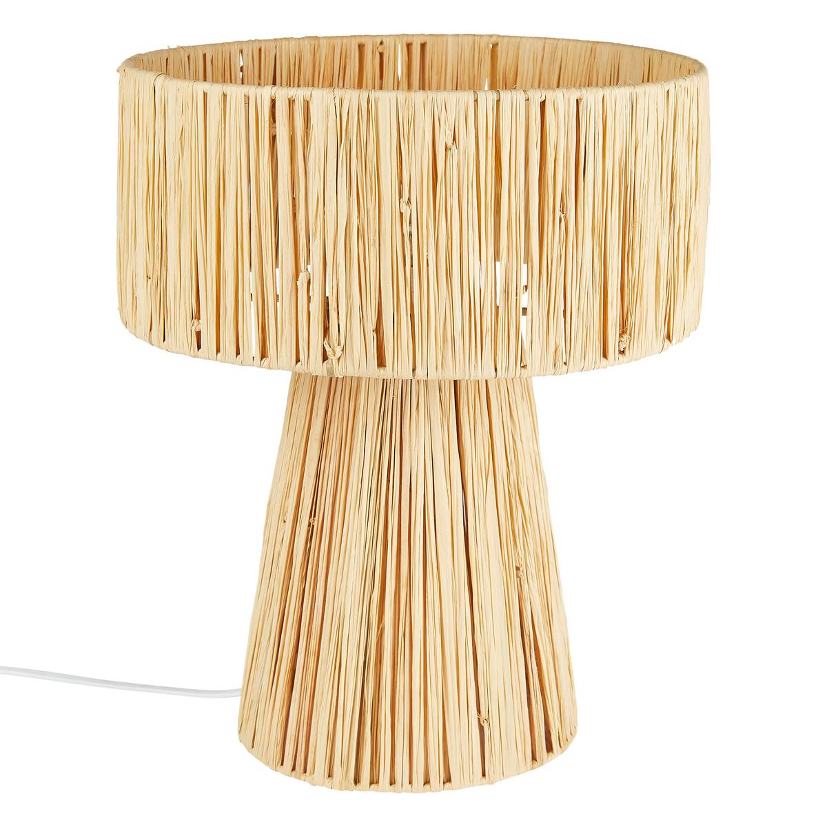 Table lamp "Orane" Raffia, Beige, H. 34 cm Beige