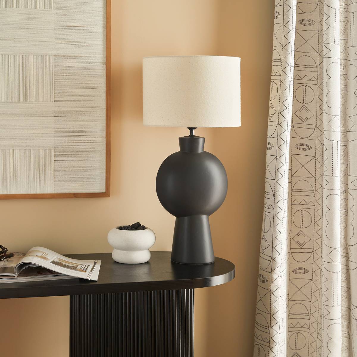 Table Lamp "Yulia" Black, H. 59 cm Black