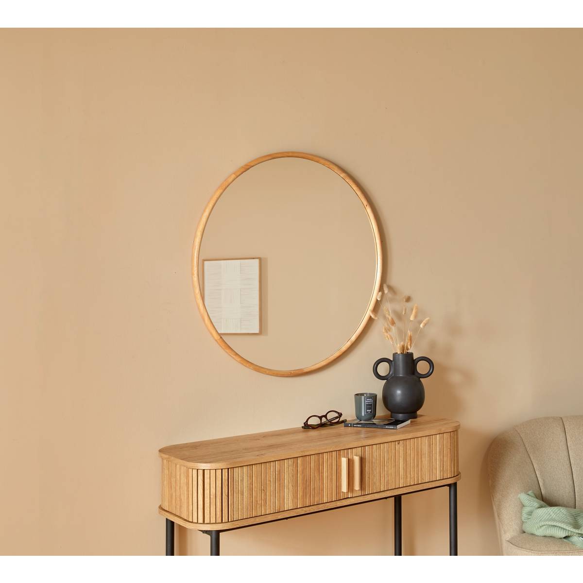 Mirror "Kim" Brown, D.75 cm Brown