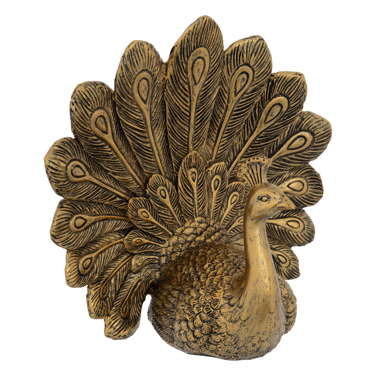 Peacock Statue "Wild" Gold, L.27 cm Gold