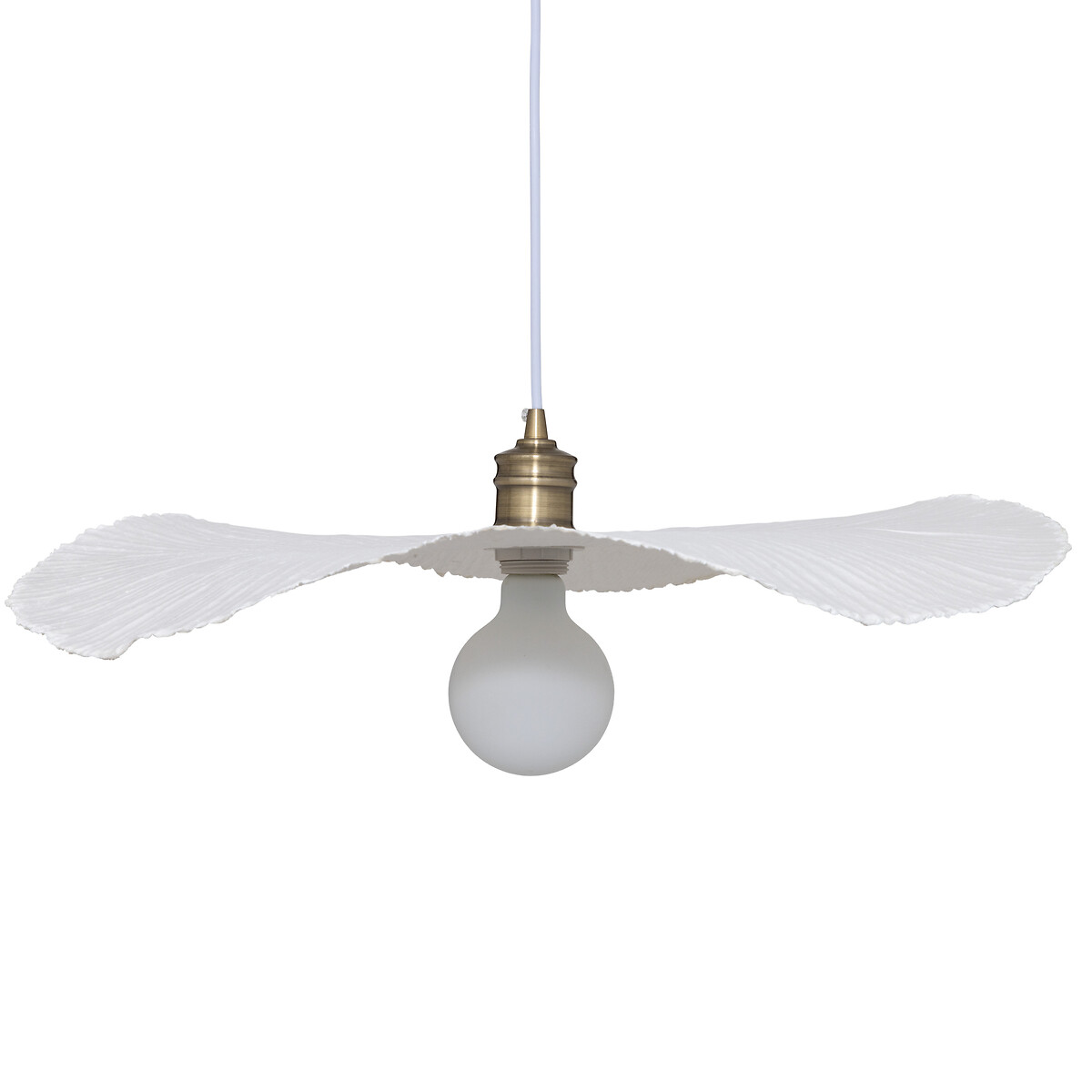 Papier-m&acirc;ch&eacute; Pendant Light "Tehani" White, D. 57 cm White