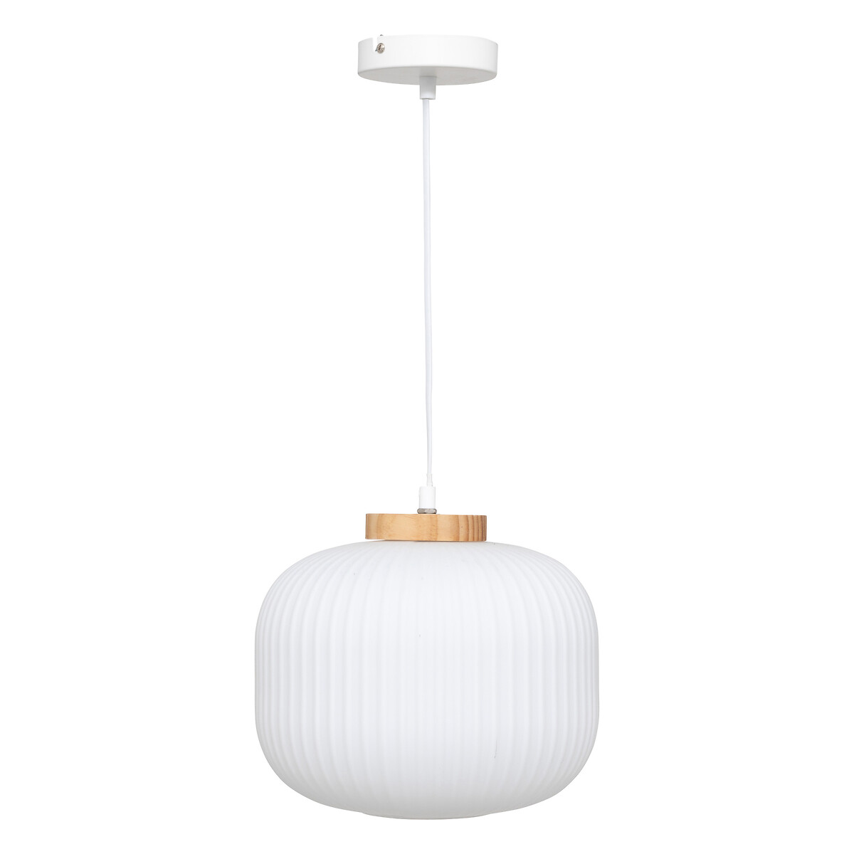 Glass Pendant Light "Travis" White, D. 25 cm White