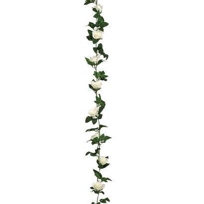 Artificial rose garland "naki" white, h.230 cm