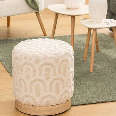 Pouf "copas" white, d.38x38 cm
