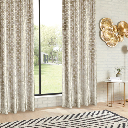 Curtain "luna" jacquard velvet, linen, 140x260 cm