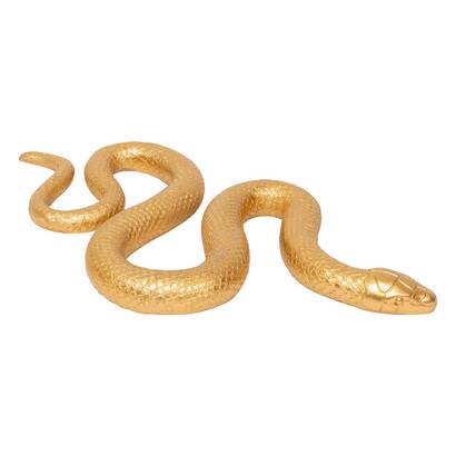 "wild" snake statuette gold, l.35 cm