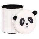 Children's Ottoman Panda "Andy" Black & White, D. 30x36 cm Black and white