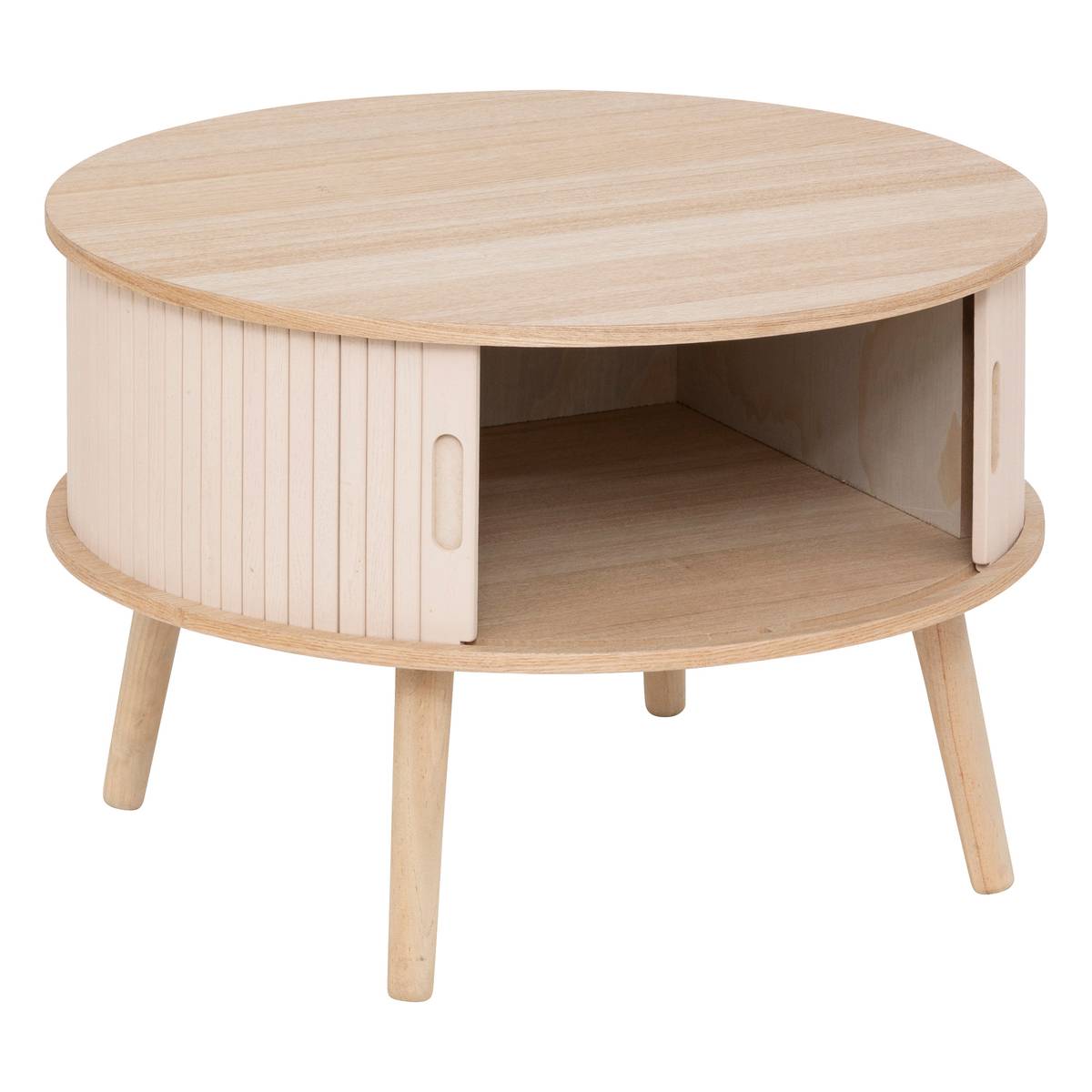 Coffee table with 2 doors "Nysos" Cream, 60x60x40.7 cm Cream