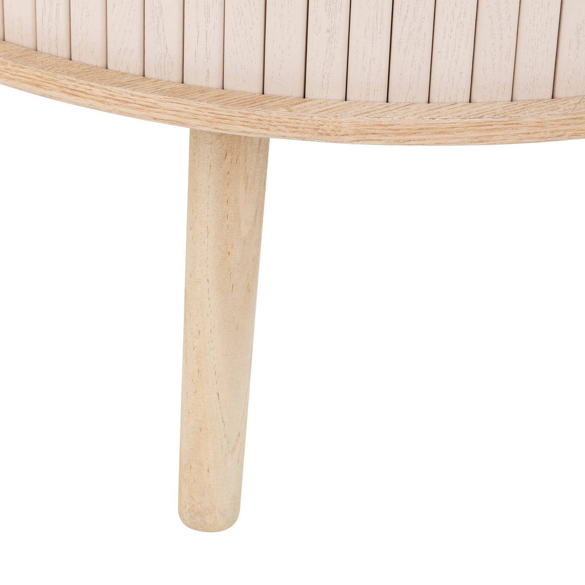 Coffee table with 2 doors "Nysos" Cream, 60x60x40.7 cm Cream