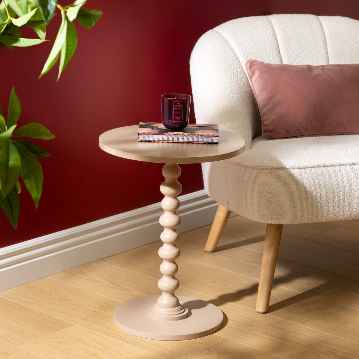 Side Table "Alix" Hazelnut, 50x38x38 cm Hazelnut