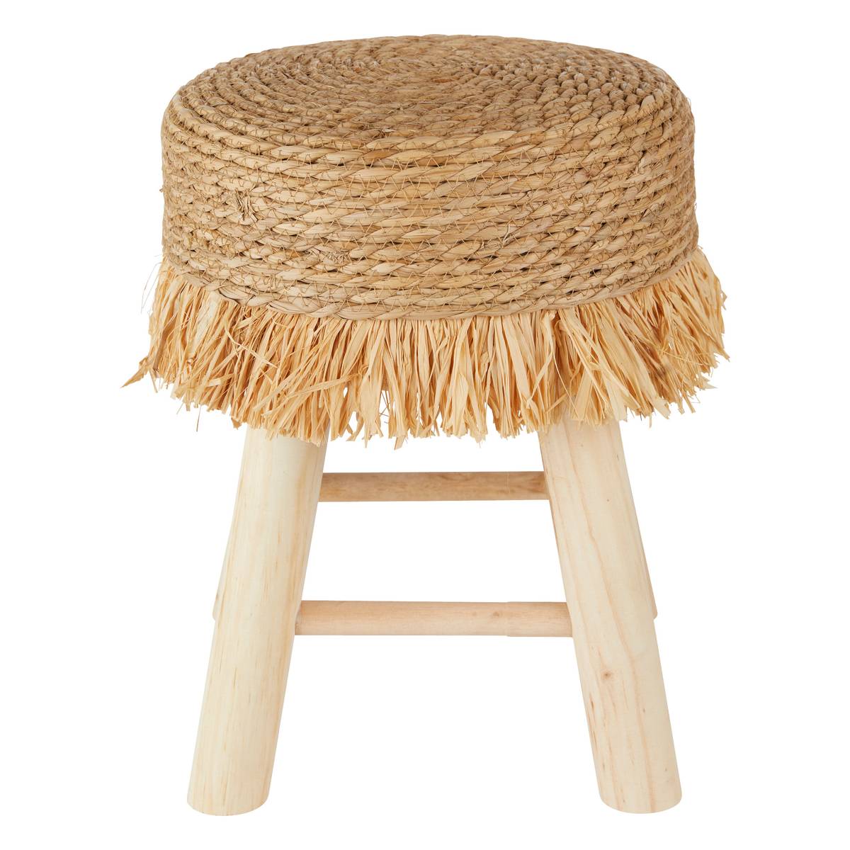 Stool "Gimpo" Pine, Beige, D.30x40 cm Beige