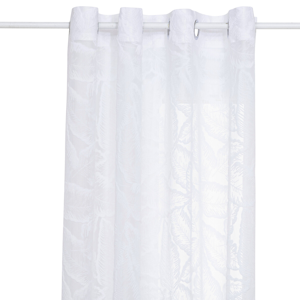 "Lazi" Leaf Pattern Voile White, 140x240 cm White 2