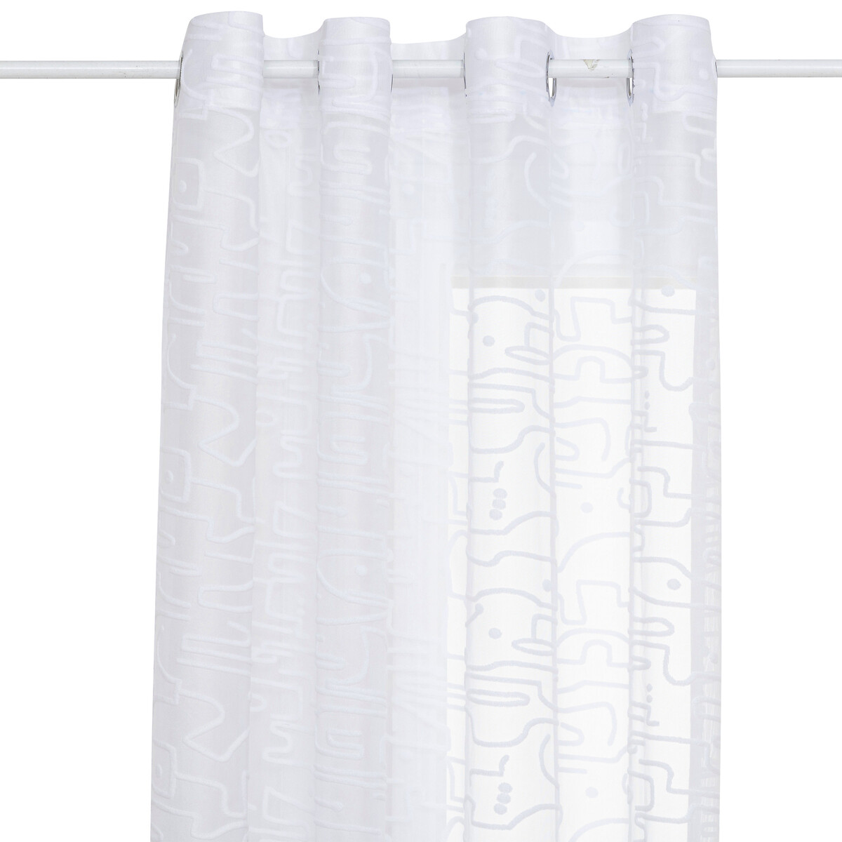 Abstract-pattern sheer curtain "Lazi" White, 140x240 cm White 3