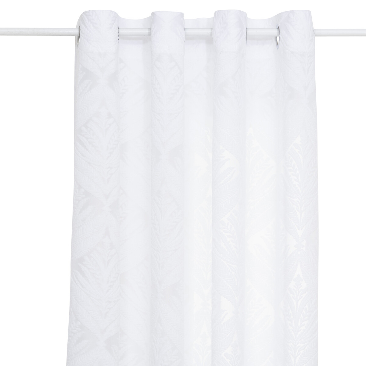 Sheer Curtain Wild Pattern "Lazi" White, 140x240 cm White