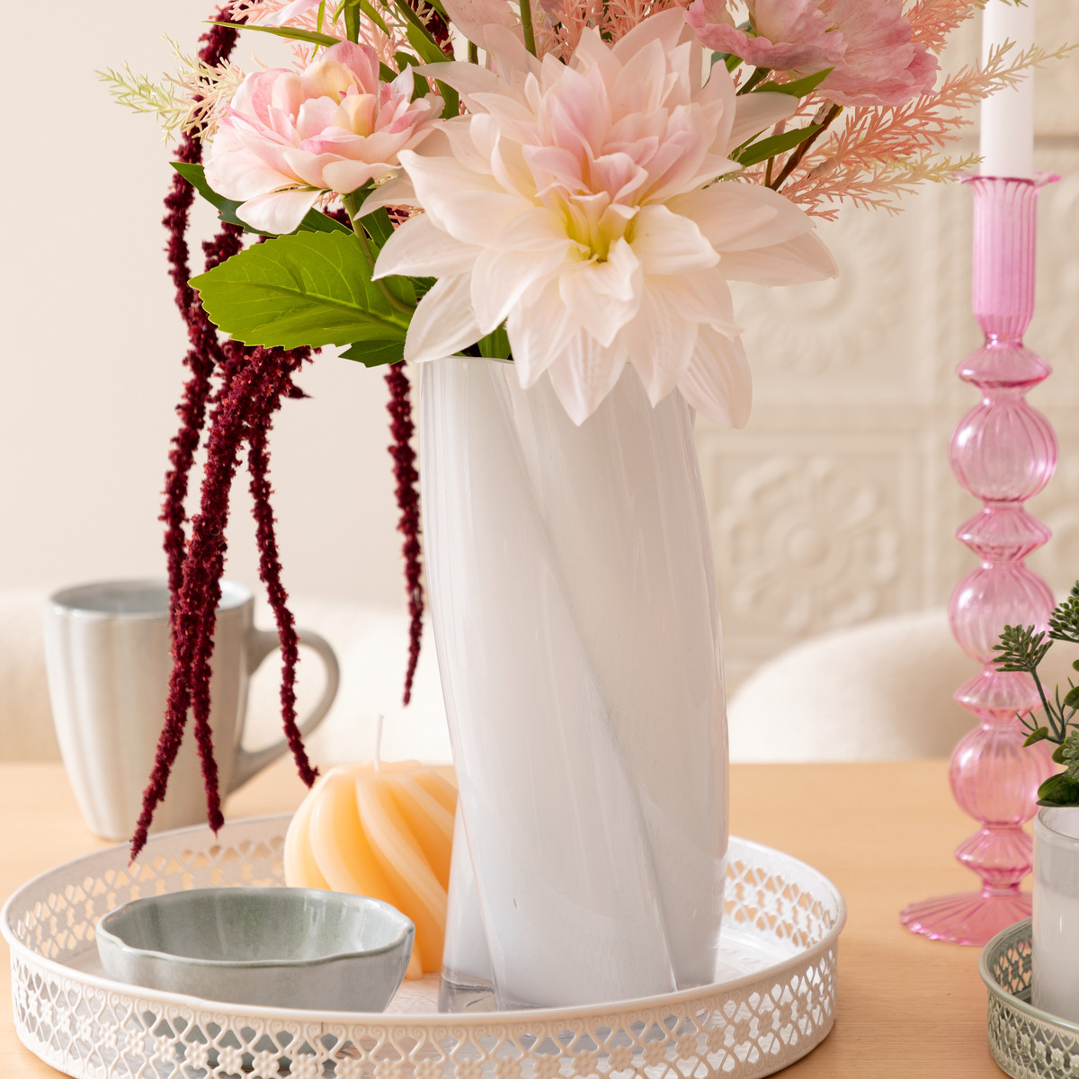 Twisted Vase "Wild" H. 25.5 cm Grey