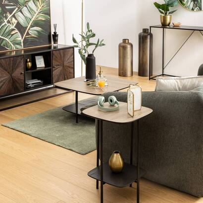 Side table 1 shelf "hodia" black, 60x40x40 cm